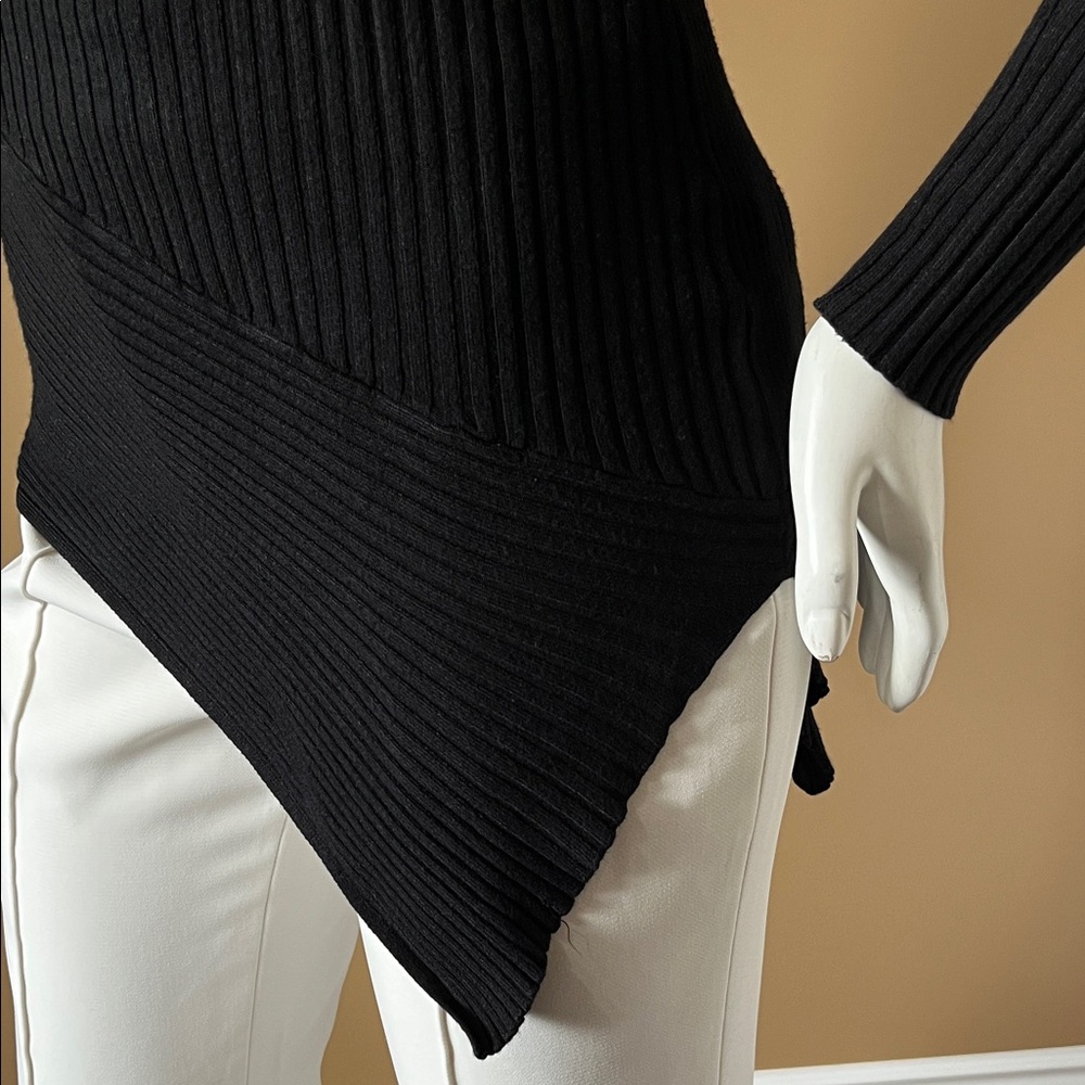 Black Ribbed Bodycon sweater - Picture 4 of 7